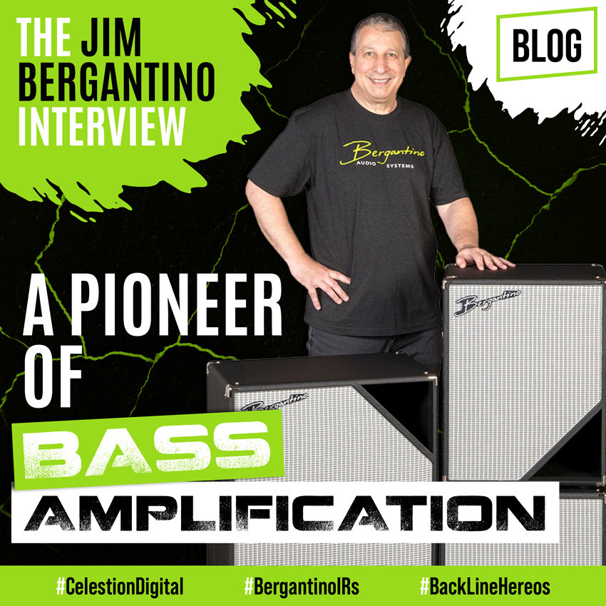 Bergantino Bass IRs - a graphic of Jim Bergantino for his recent interview with Celestion Digital